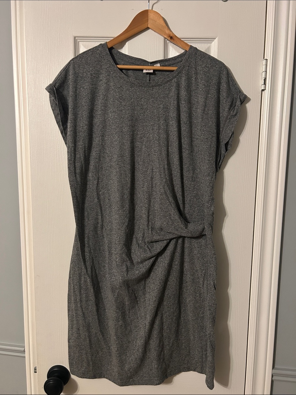 GAP Women's XL Gray Twist-Detail Tee Dress